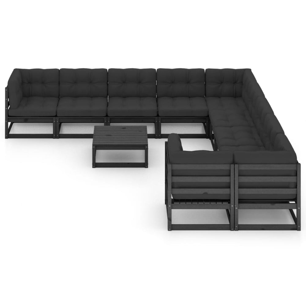 Vixl Set Mobilier Grădină Cu Perne, 11 Piese, Lemn Masiv De Pin