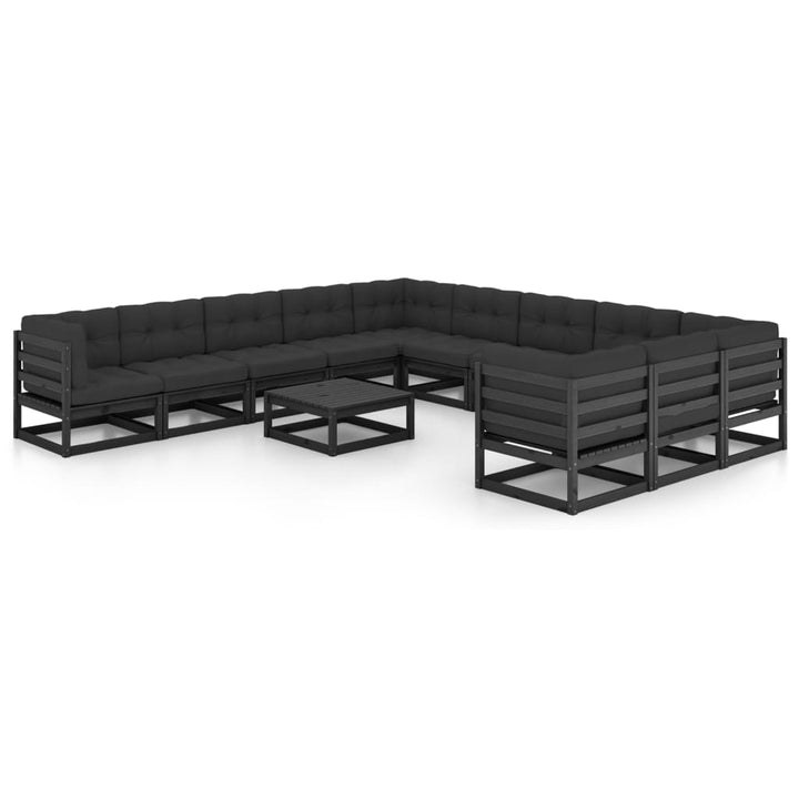 Vixl Set Mobilier Grădină&Perne 12 Piese Lemn Masiv Pin