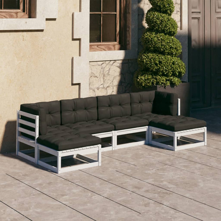 Vixl Set Mobilier Grădină Cu Perne, 6 Piese, , Lemn Masiv De Pin