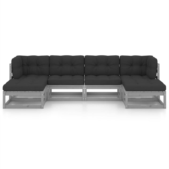 Vixl Set Mobilier Grădină Cu Perne, 6 Piese, , Lemn Masiv De Pin