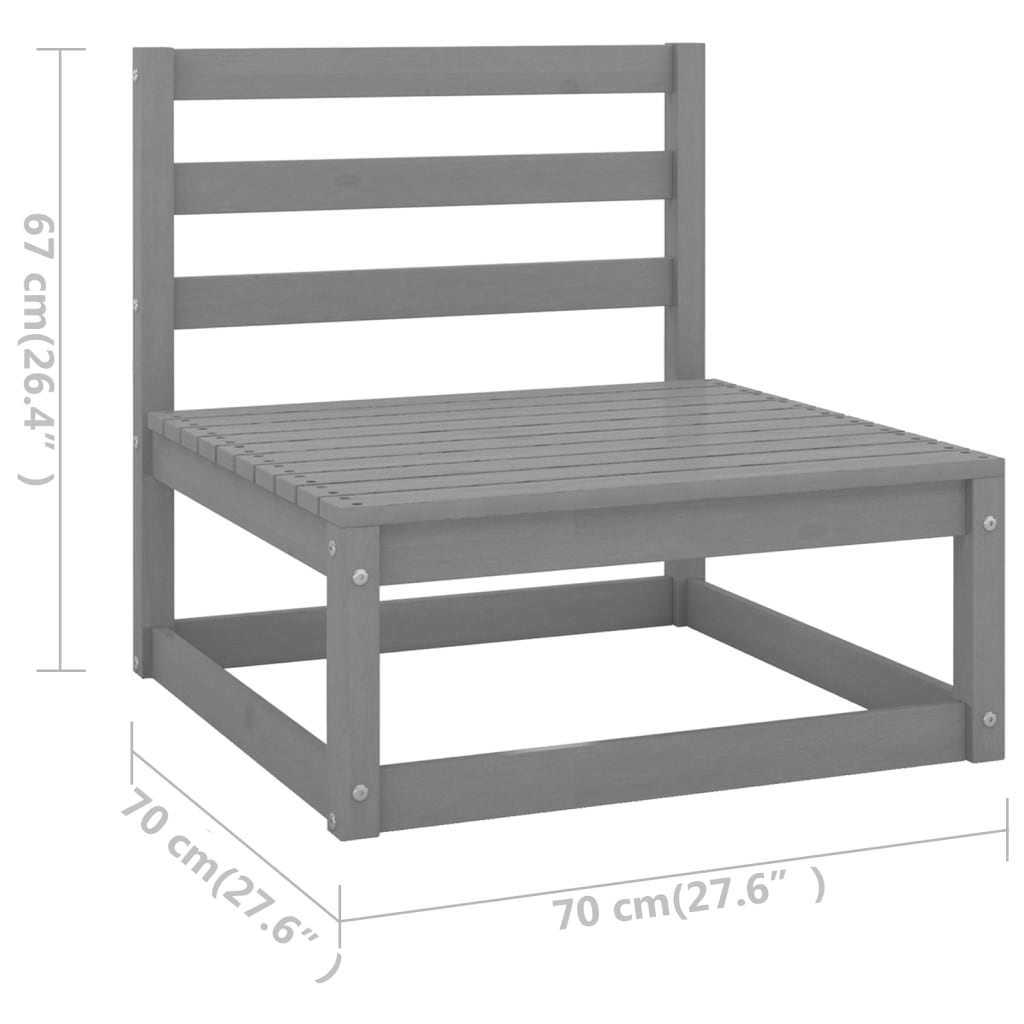 Vixl Set Mobilier De Grădină Cu Perne, 7 Piese, , Lemn Masiv Pin