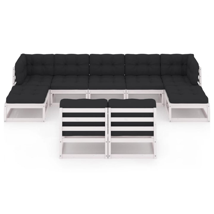 Vixl Set Mobilier Grădină Cu Perne, 9 Piese, Lemn Masiv De Pin