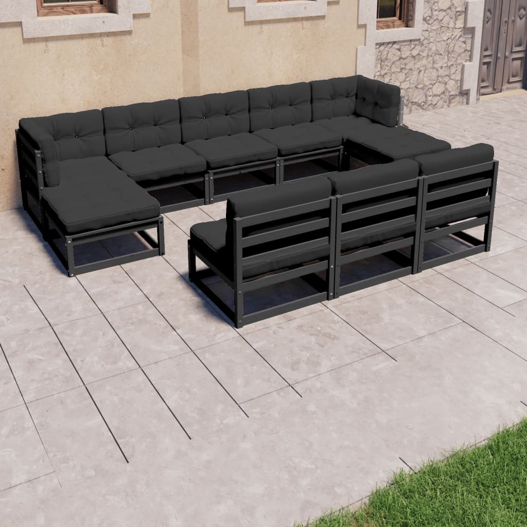 Set Mobilier Grădină, Perne, 8 Piese, Lemn Masiv Pin