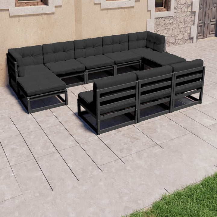 Set Mobilier Grădină, Perne, 8 Piese, Lemn Masiv Pin