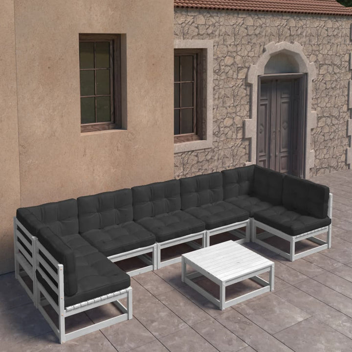 Vixl Set Mobilier Grădină, Perne, 8 Piese, Lemn Masiv Pin