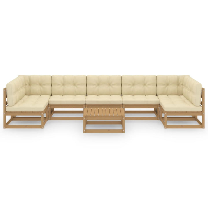 Vixl Set Mobilier Grădină, Perne, 8 Piese, Lemn Masiv Pin
