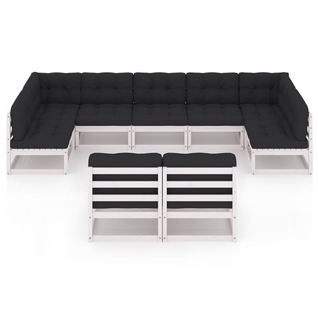 Vixl Set Mobilier Grădină Cu Perne, 9 Piese, Lemn Masiv De Pin