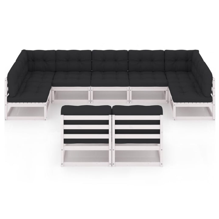 Vixl Set Mobilier Grădină Cu Perne, 9 Piese, Lemn Masiv De Pin