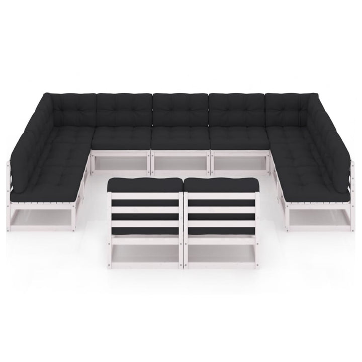 Vixl Set Mobilier Grădină Cu Perne, 11 Piese, , Lemn Masiv Pin