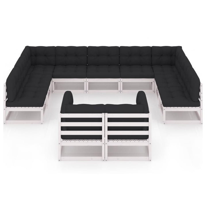 Vixl Set Mobilier Grădină Cu Perne, 11 Piese, , Lemn Masiv Pin