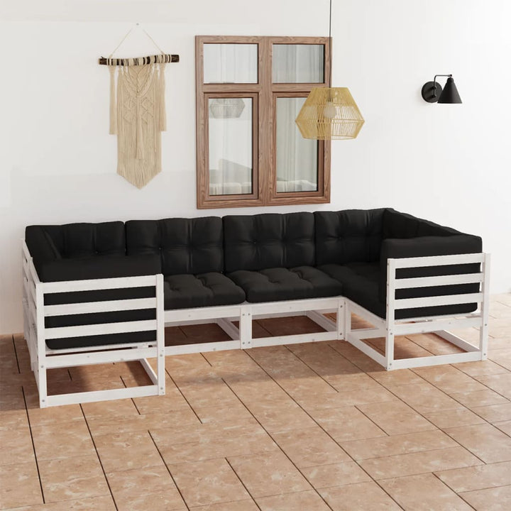 Vixl Set Mobilier Grădină, Perne, 9 Piese, Lemn Masiv Pin