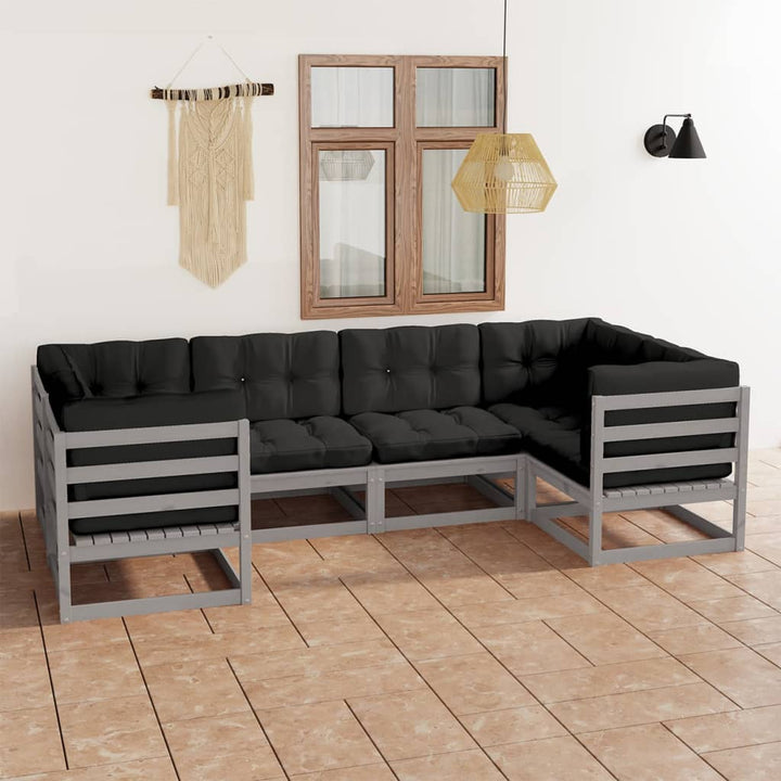 Vixl Set Mobilier Grădină, Perne, 9 Piese, Lemn Masiv Pin
