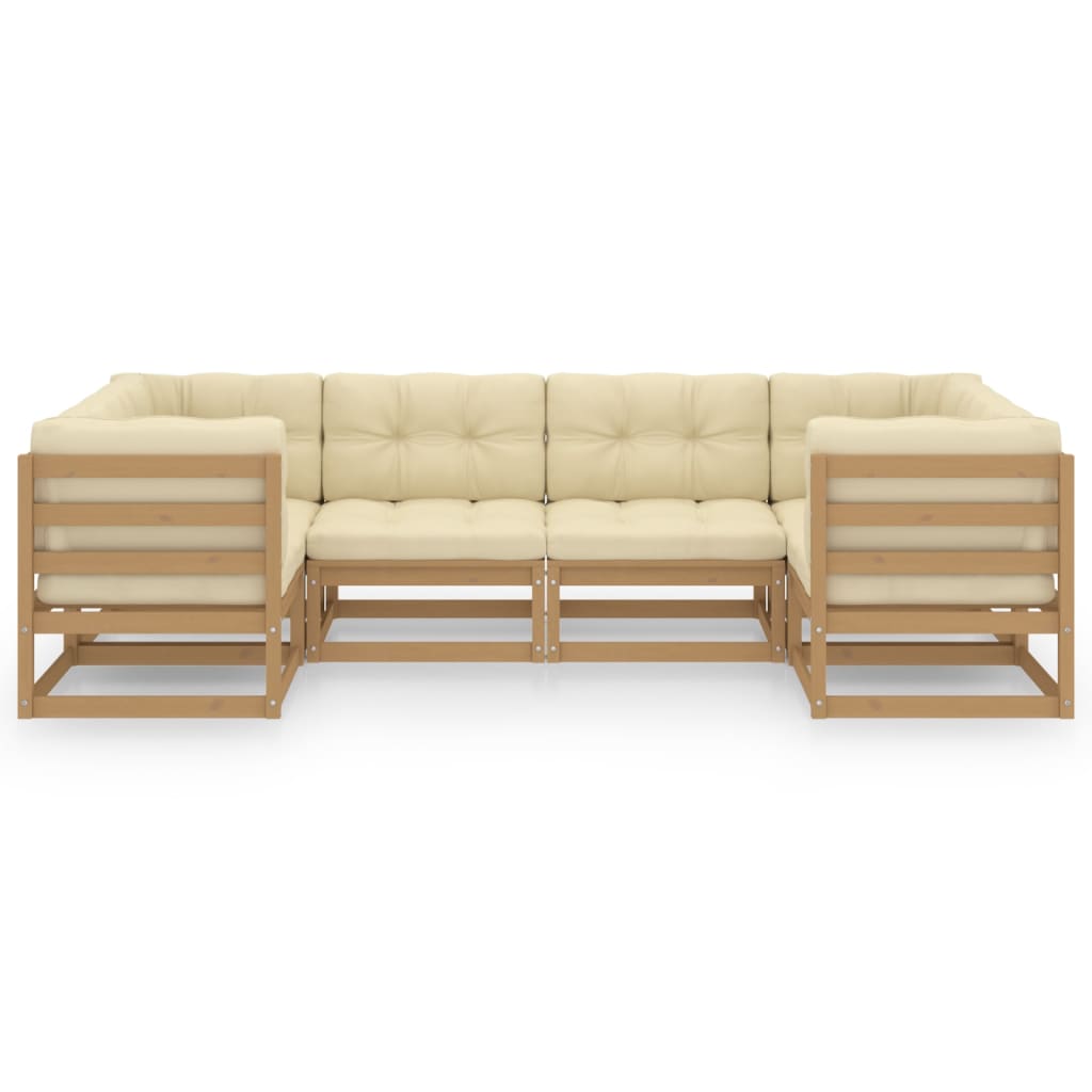 Vixl Set Mobilier Grădină, Perne, 9 Piese, Lemn Masiv Pin