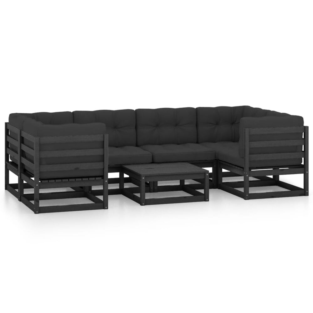 Vixl Set Mobilier Grădină Cu Perne, 7 Piese, , Lemn Masiv Pin