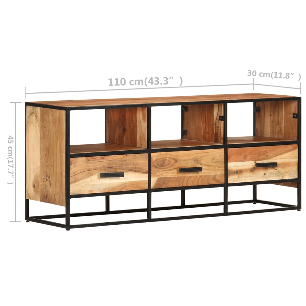 Comodă Tv, 110X30X45, Lemn Masiv De Acacia