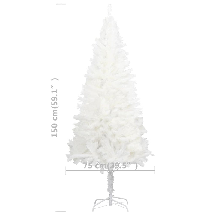 Brad De Crăciun Pre-Iluminat Artificial Set Globuri Alb 150 Cm