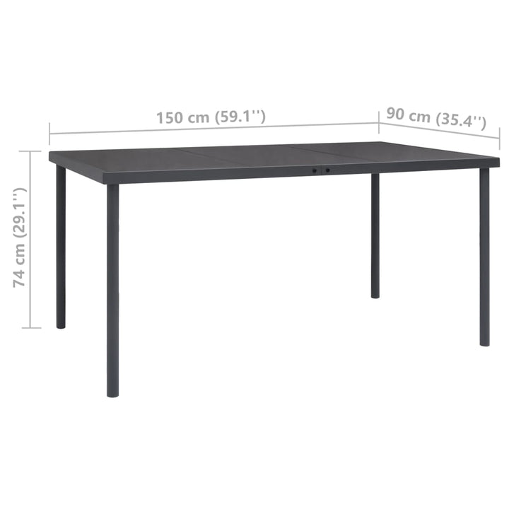 Set Mobilier De Exterior, 7 Piese, Oțel
