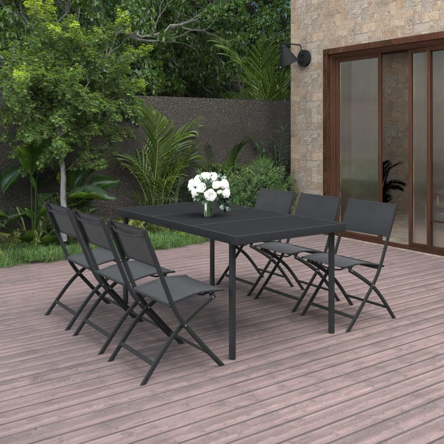 Set Mobilier De Exterior, 7 Piese, Oțel