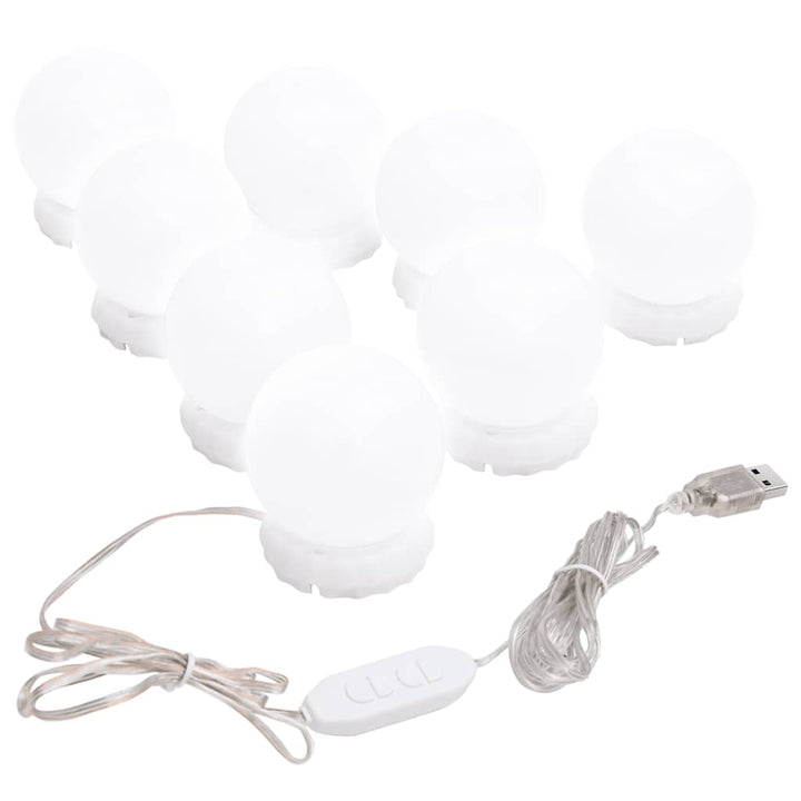 Lampă De Oglindă Cu 8 Becuri Led Alb Cald Și Alb Rece