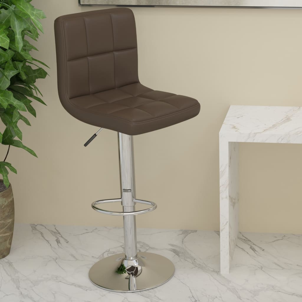 Scaune De Bar, 2 Buc., , Piele Ecologică