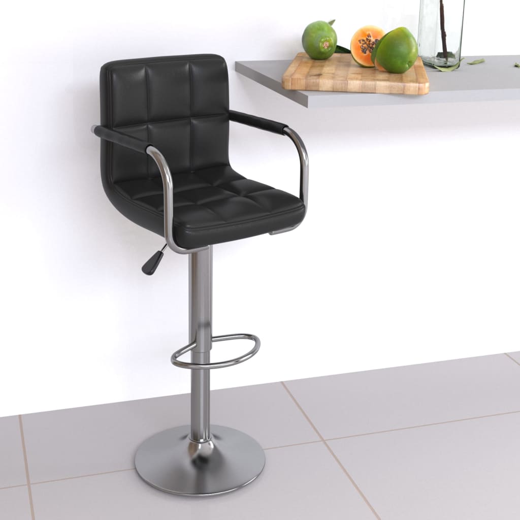 Scaune De Bar, 2 Buc., , Piele Ecologică