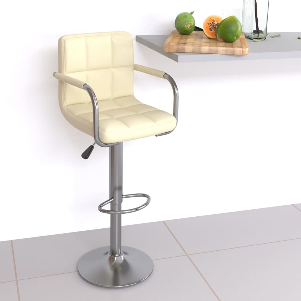 Scaune De Bar, 2 Buc., , Piele Ecologică