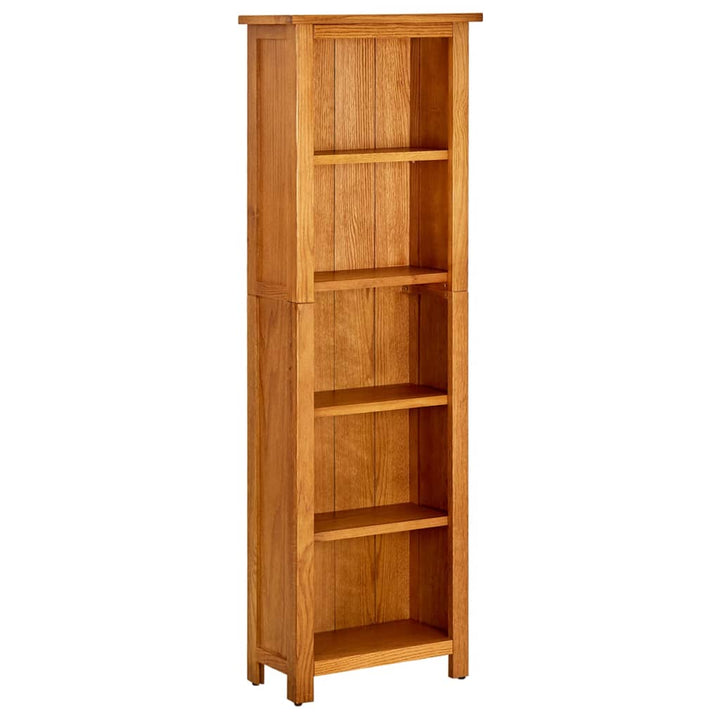 Bibliotecă Cu 7 Rafturi, , Lemn Masiv De Stejar