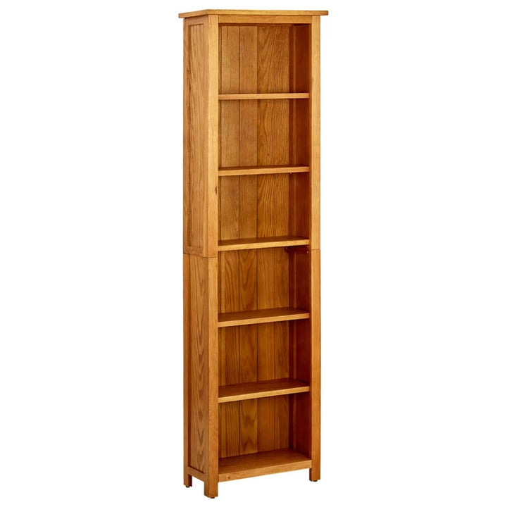 Bibliotecă Cu 7 Rafturi, , Lemn Masiv De Stejar