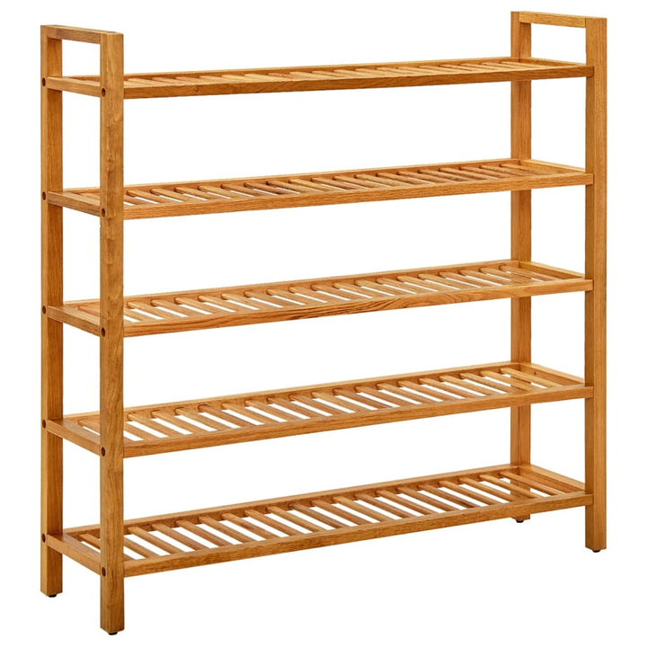 Pantofar Cu 5 Rafturi, 100X27X, Lemn Masiv De Stejar