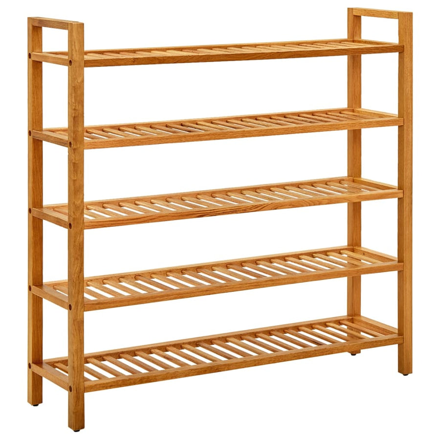Pantofar Cu 5 Rafturi, 100X27X, Lemn Masiv De Stejar