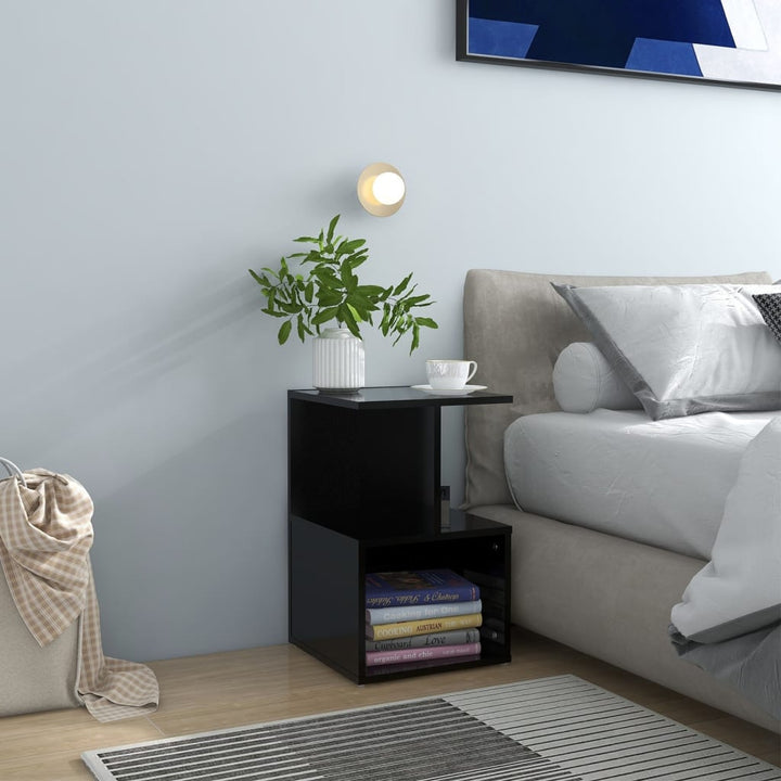 Noptiere, 2 Buc., Alb Extra Lucios, 35X35X55Cm, Lemn Prelucrat