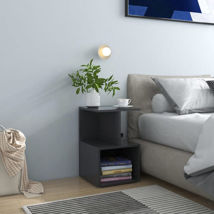 Noptiere, 2 Buc., Alb Extra Lucios, 35X35X55Cm, Lemn Prelucrat