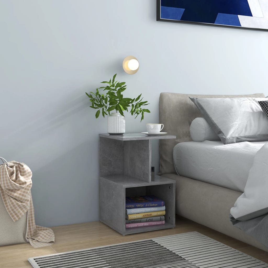 Noptiere, 2 Buc., Alb Extra Lucios, 35X35X55Cm, Lemn Prelucrat