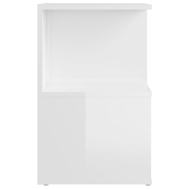 Noptiere, 2 Buc., Alb Extra Lucios, 35X35X55Cm, Lemn Prelucrat