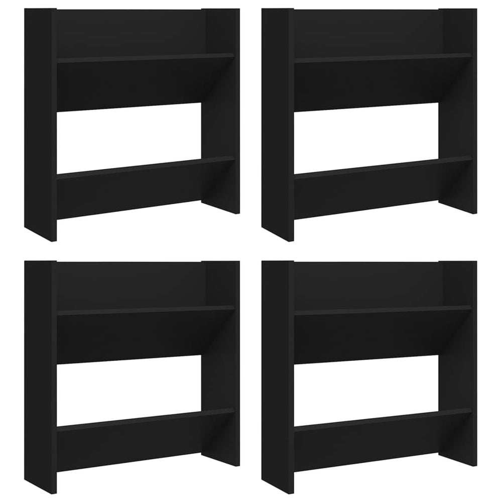 Pantofare De Perete, 4 Buc., , 60X18X, Pal Negru