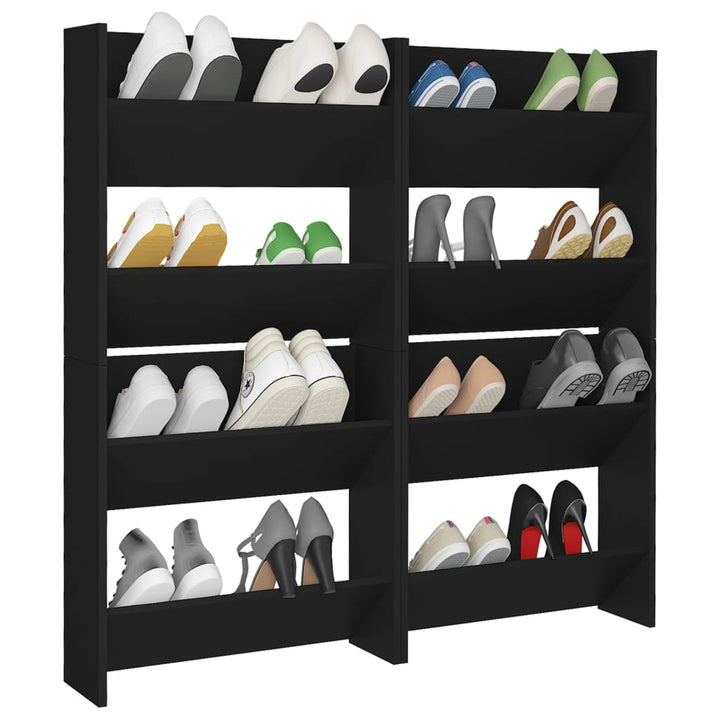 Pantofare De Perete, 4 Buc., , 60X18X, Pal Negru