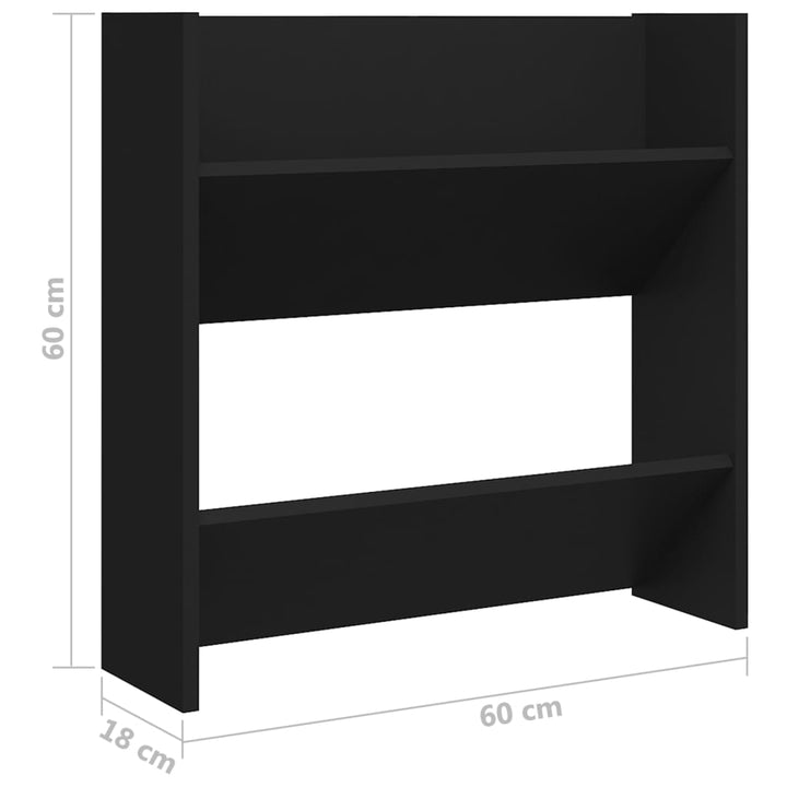 Pantofare De Perete, 4 Buc., , 60X18X, Pal Negru