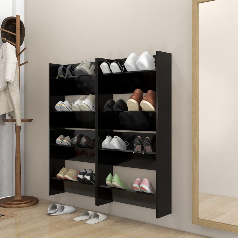 Pantofare De Perete, 4 Buc., , 60X18X, Pal Negru