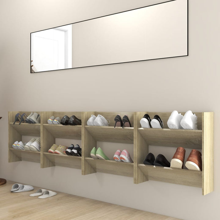 Pantofare De Perete, 4 Buc., , 60X18X Pal Stejar Sonoma