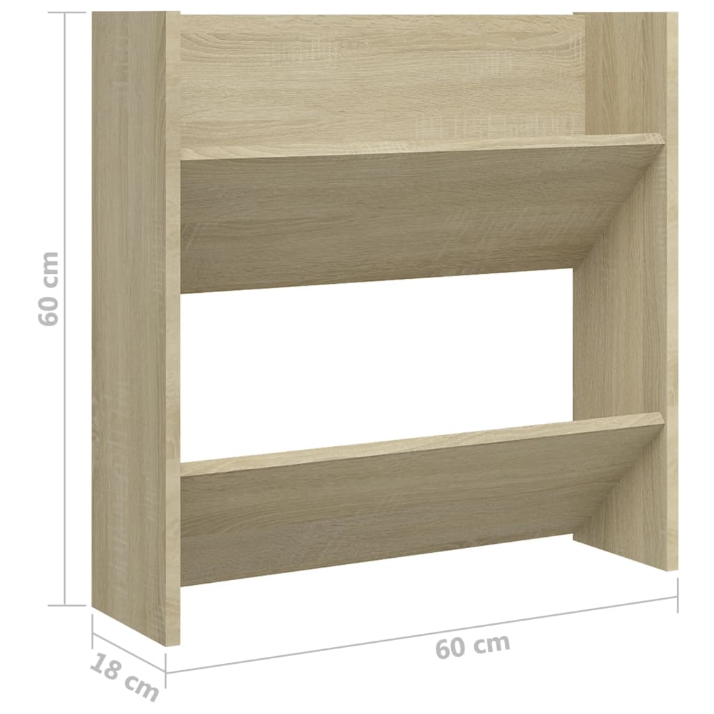 Pantofare De Perete, 4 Buc., , 60X18X Pal Stejar Sonoma