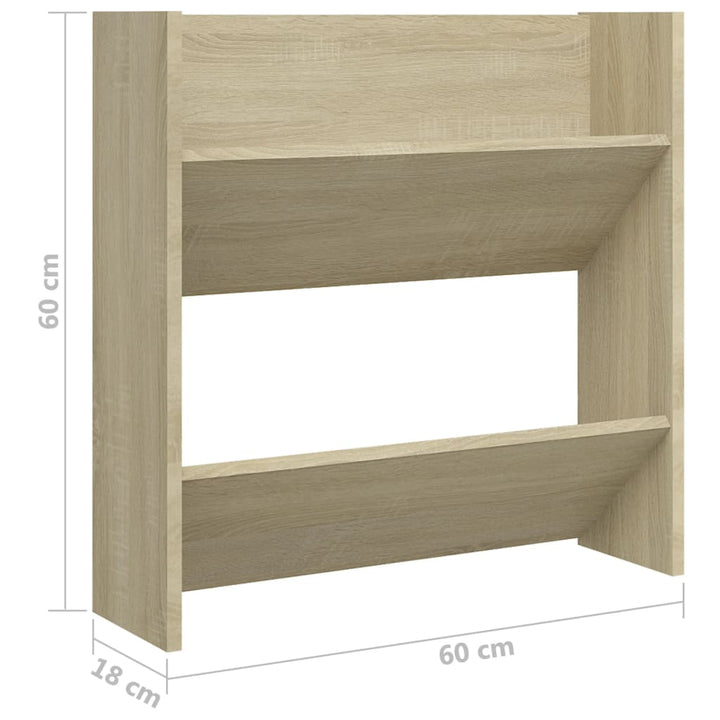 Pantofare De Perete, 4 Buc., , 60X18X Pal Stejar Sonoma