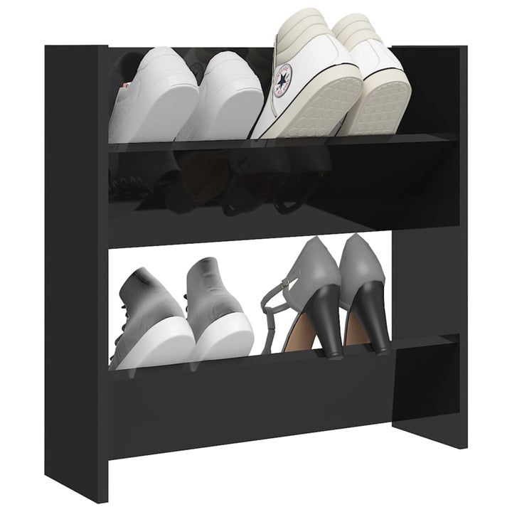 Pantofar De Perete, Negru Extralucios, 60X18X, Pal Negru Foarte Lucios