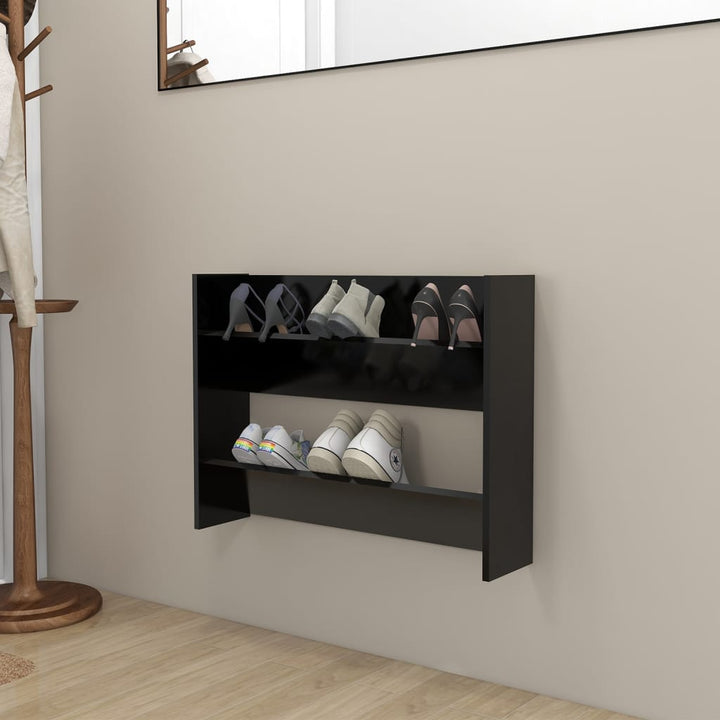Pantofare De Perete, 4 Buc., , 60X18X, Pal Negru