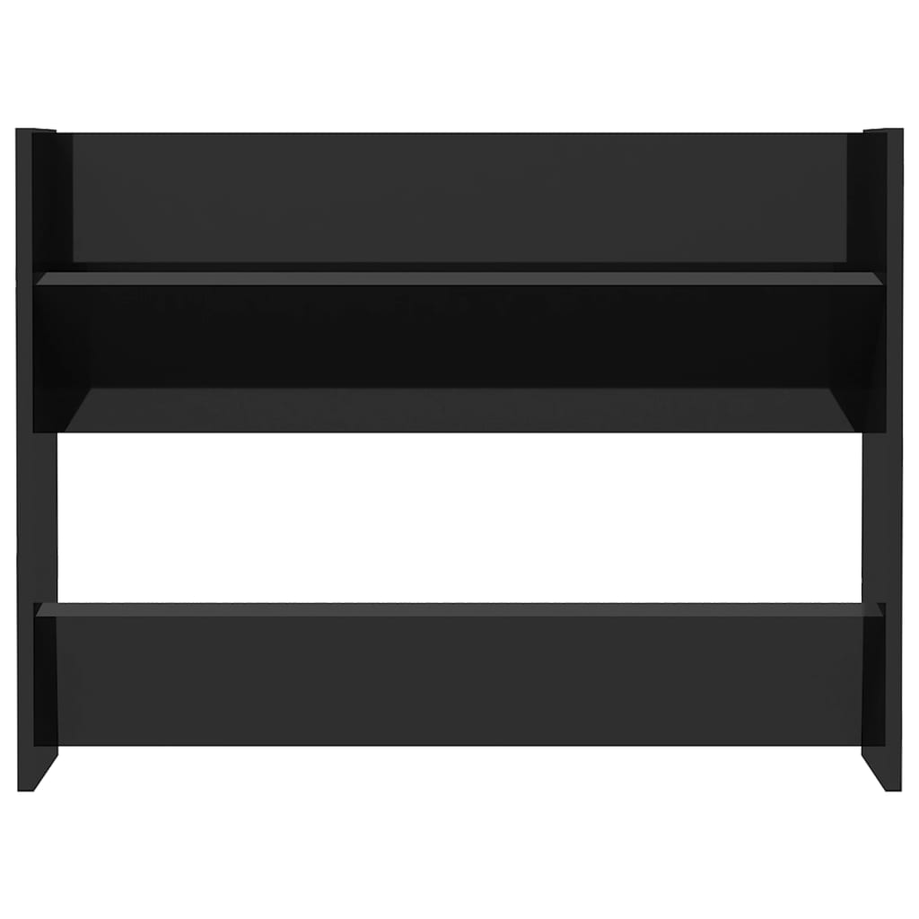 Pantofare De Perete, 2 Buc., Negru Extralucios, 80X18X60Cm, Pal Negru Foarte Lucios