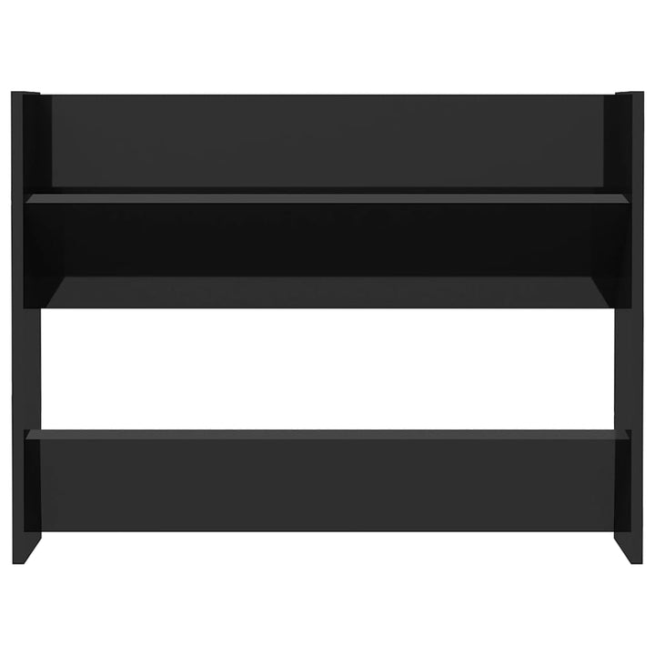 Pantofare De Perete, 2 Buc., Negru Extralucios, 80X18X60Cm, Pal Negru Foarte Lucios