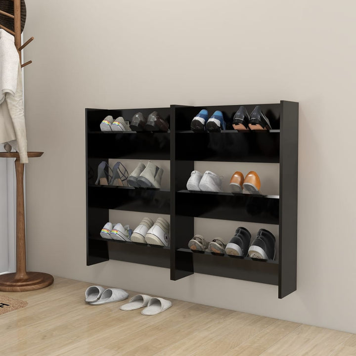 Pantofare De Perete, 4 Buc., , 60X18X, Pal Negru