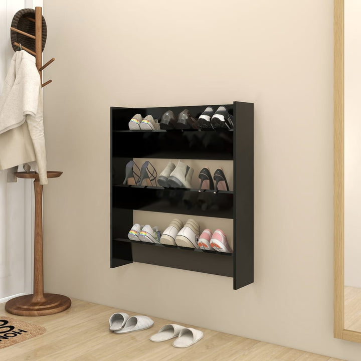 Pantofare De Perete, 4 Buc., , 60X18X, Pal Negru