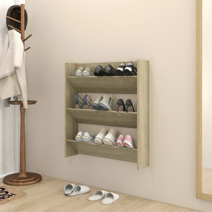 Pantofare De Perete, 4 Buc., , 60X18X Pal Stejar Sonoma