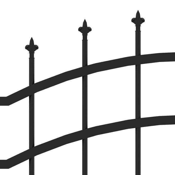 Gard Grădină Cu Vârfuri Negru Oțel Vopsit Electrostatic