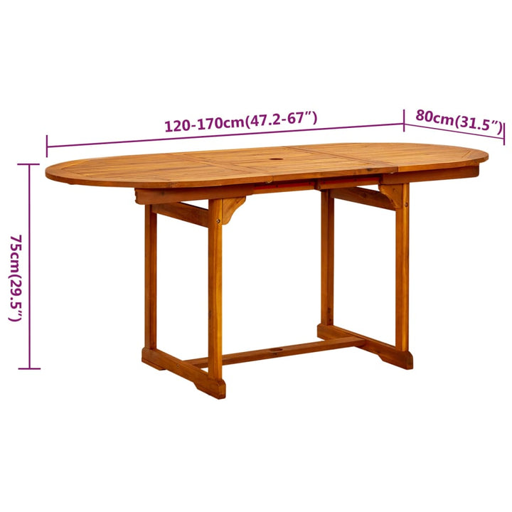 Set Mobilier De Grădină, 7 Piese, Lemn Masiv De Acacia